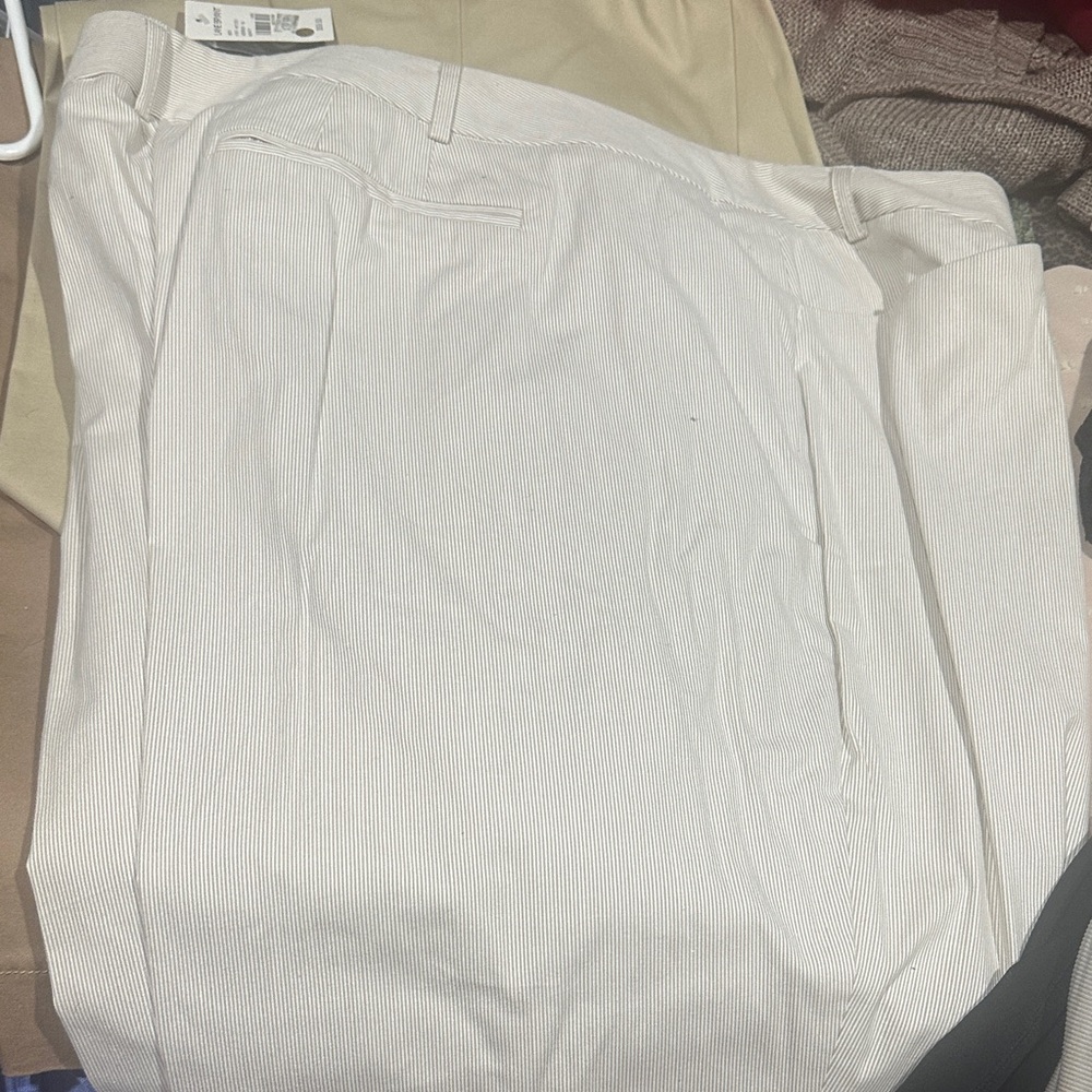 Lane Bryant women’s  Cream Striped Chinos